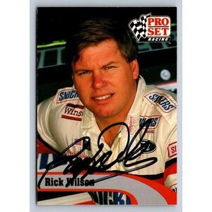 1992 Pro Set Racing Rick Wilson Autograph Trading Card NASCAR No 75 Signed